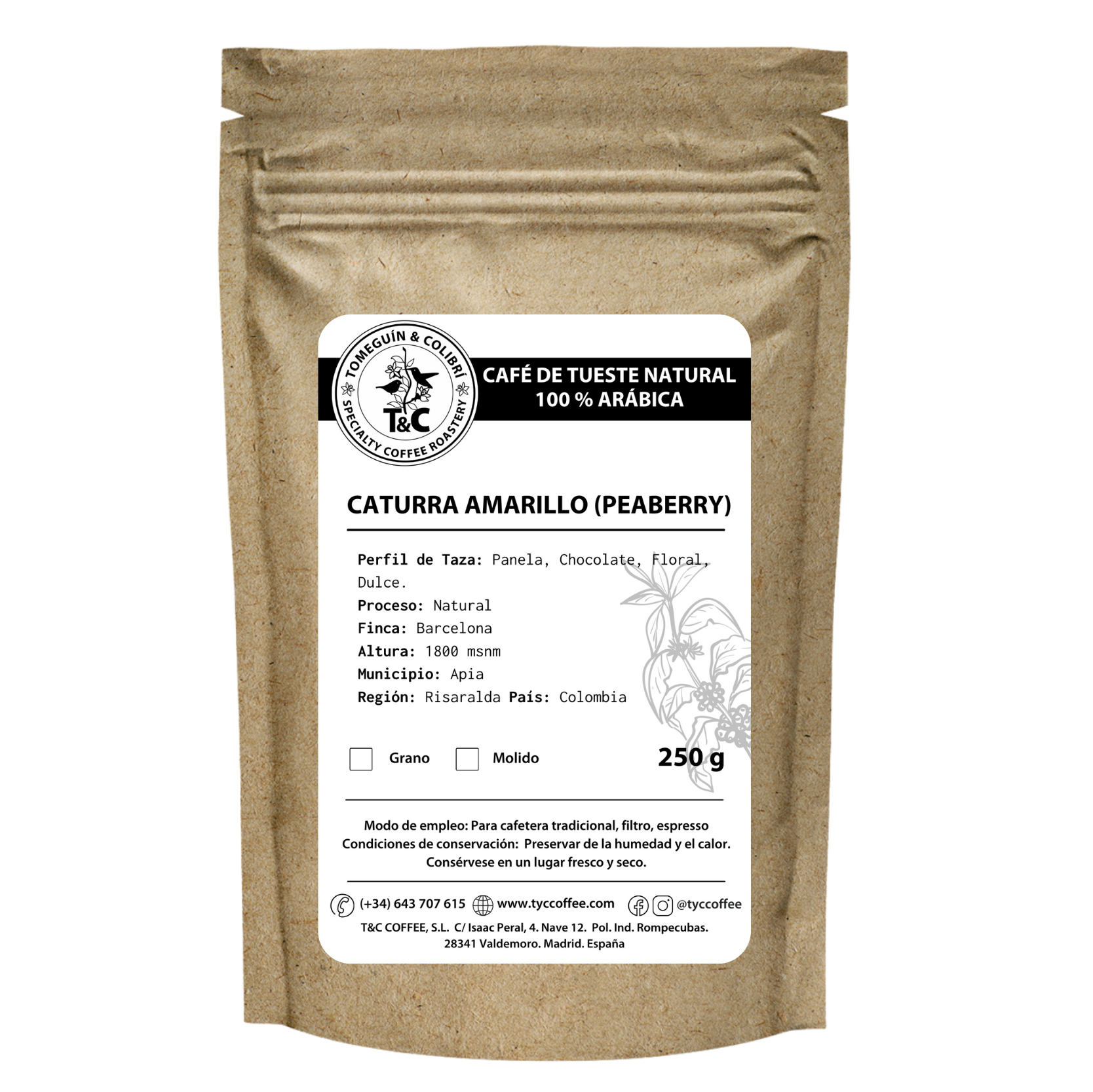 caturra amarillo natural peaberry
